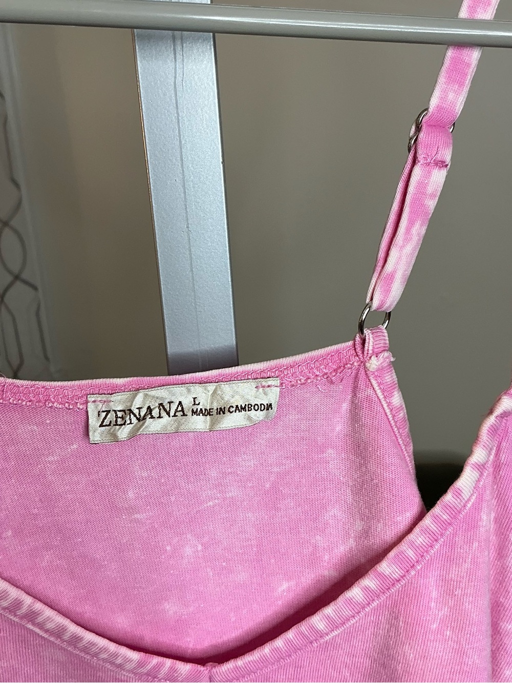 Zenana Outfitters Pink Tie-Dye Adjustable Strap Bandeau Cami